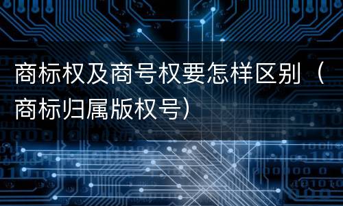 商标权及商号权要怎样区别（商标归属版权号）