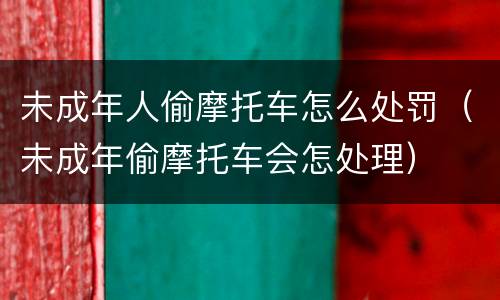 未成年人偷摩托车怎么处罚（未成年偷摩托车会怎处理）