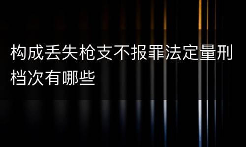 构成丢失枪支不报罪法定量刑档次有哪些