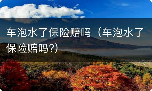 车泡水了保险赔吗（车泡水了保险赔吗?）