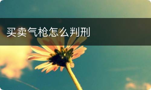 买卖气枪怎么判刑