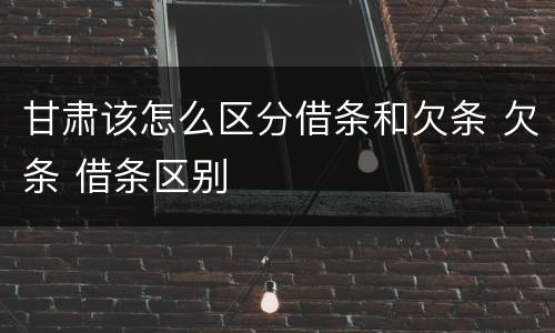 甘肃该怎么区分借条和欠条 欠条 借条区别