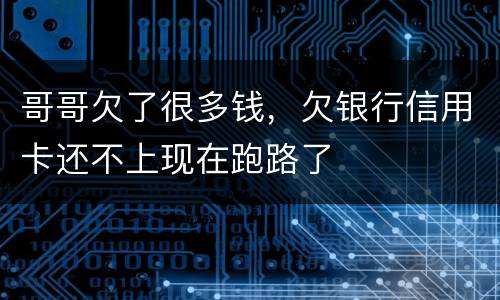 哥哥欠了很多钱，欠银行信用卡还不上现在跑路了