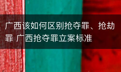 广西该如何区别抢夺罪、抢劫罪 广西抢夺罪立案标准
