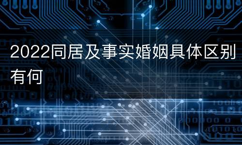 2022同居及事实婚姻具体区别有何