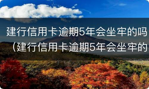建行信用卡逾期5年会坐牢的吗（建行信用卡逾期5年会坐牢的吗知乎）