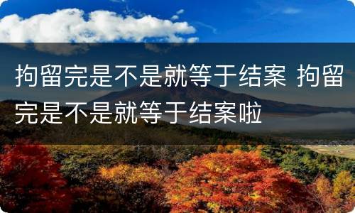 拘留完是不是就等于结案 拘留完是不是就等于结案啦