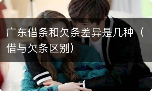 广东借条和欠条差异是几种（借与欠条区别）