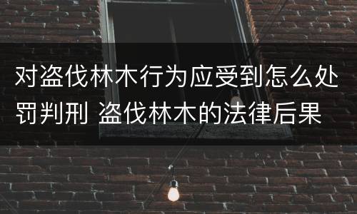 对盗伐林木行为应受到怎么处罚判刑 盗伐林木的法律后果