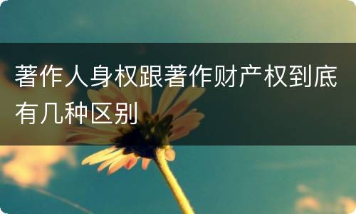著作人身权跟著作财产权到底有几种区别