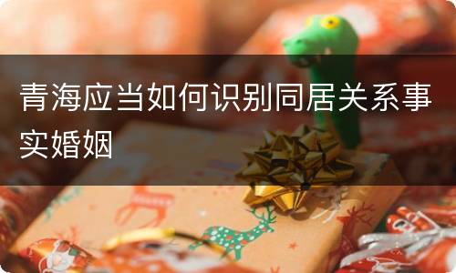 青海应当如何识别同居关系事实婚姻