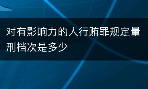 对有影响力的人行贿罪规定量刑档次是多少