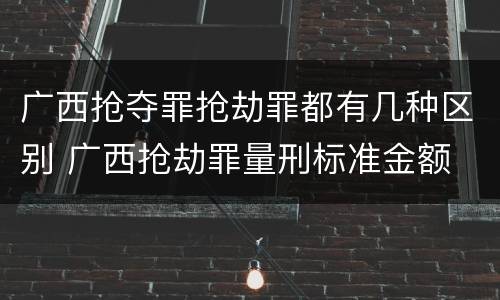 广西抢夺罪抢劫罪都有几种区别 广西抢劫罪量刑标准金额