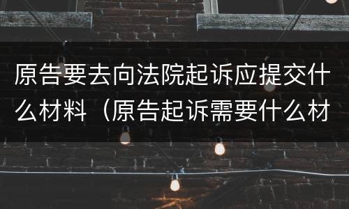 原告要去向法院起诉应提交什么材料（原告起诉需要什么材料）