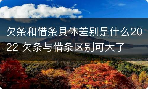 欠条和借条具体差别是什么2022 欠条与借条区别可大了