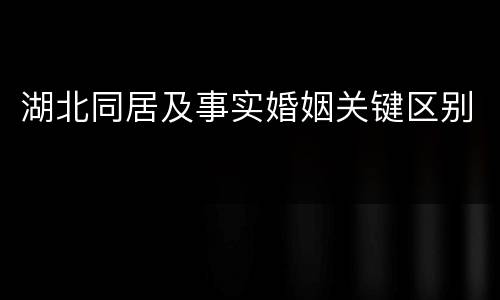湖北同居及事实婚姻关键区别
