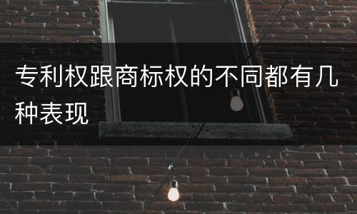 专利权跟商标权的不同都有几种表现
