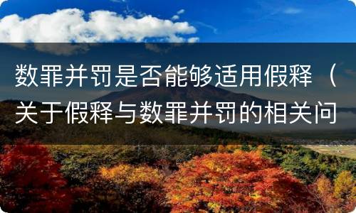 数罪并罚是否能够适用假释（关于假释与数罪并罚的相关问题）