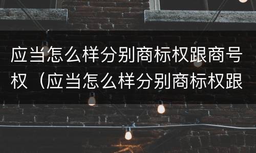 应当怎么样分别商标权跟商号权（应当怎么样分别商标权跟商号权和商标权）