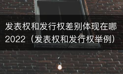 发表权和发行权差别体现在哪2022（发表权和发行权举例）