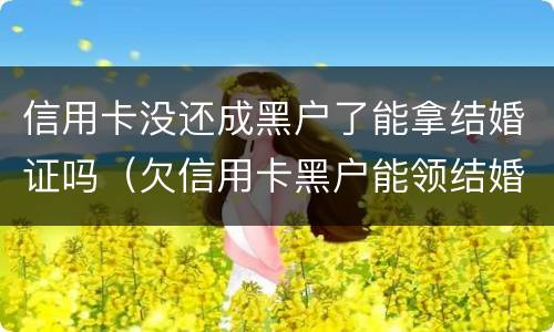 信用卡没还成黑户了能拿结婚证吗（欠信用卡黑户能领结婚证吗）