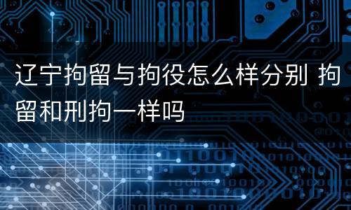 辽宁拘留与拘役怎么样分别 拘留和刑拘一样吗