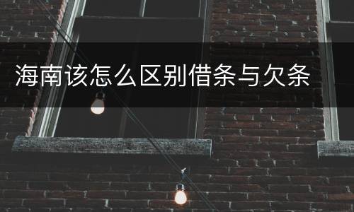 海南该怎么区别借条与欠条