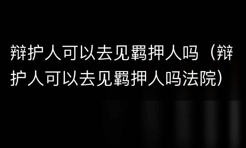 辩护人可以去见羁押人吗（辩护人可以去见羁押人吗法院）