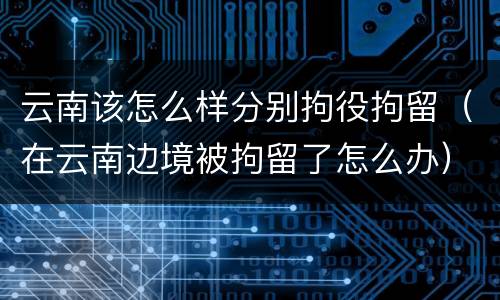 云南该怎么样分别拘役拘留（在云南边境被拘留了怎么办）