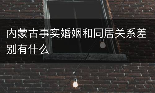 内蒙古事实婚姻和同居关系差别有什么