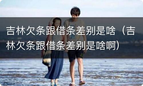 吉林欠条跟借条差别是啥（吉林欠条跟借条差别是啥啊）