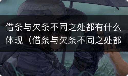 借条与欠条不同之处都有什么体现（借条与欠条不同之处都有什么体现呢）