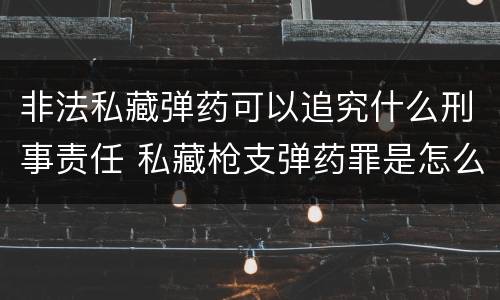 非法私藏弹药可以追究什么刑事责任 私藏枪支弹药罪是怎么规定的