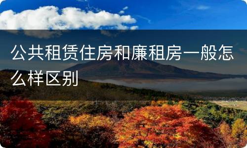 公共租赁住房和廉租房一般怎么样区别
