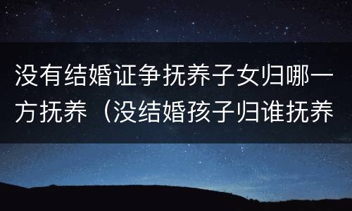 没有结婚证争抚养子女归哪一方抚养（没结婚孩子归谁抚养怎么起诉）