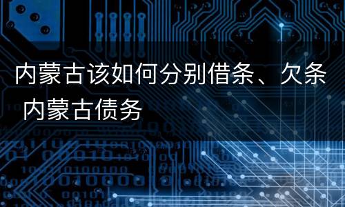内蒙古该如何分别借条、欠条 内蒙古债务