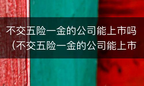 不交五险一金的公司能上市吗（不交五险一金的公司能上市吗知乎）