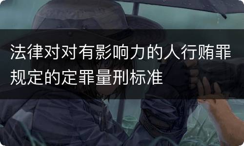 法律对对有影响力的人行贿罪规定的定罪量刑标准