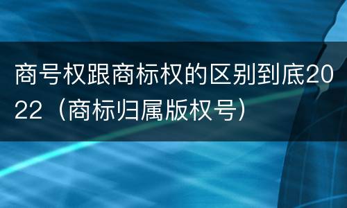 商号权跟商标权的区别到底2022（商标归属版权号）