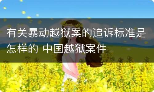 有关暴动越狱案的追诉标准是怎样的 中国越狱案件