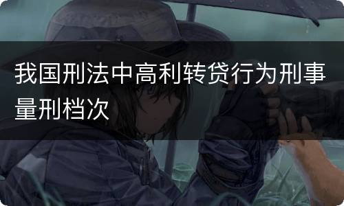 我国刑法中高利转贷行为刑事量刑档次