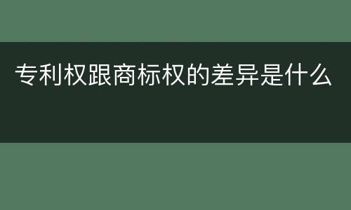 专利权跟商标权的差异是什么