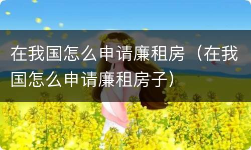 在我国怎么申请廉租房（在我国怎么申请廉租房子）