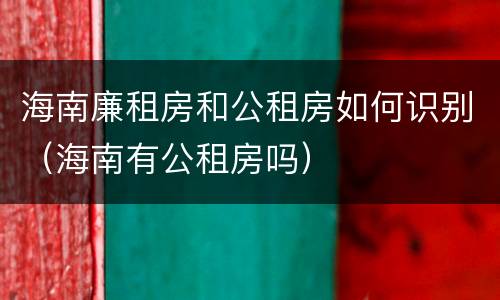 海南廉租房和公租房如何识别（海南有公租房吗）
