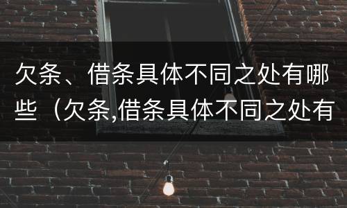 欠条、借条具体不同之处有哪些（欠条,借条具体不同之处有哪些要求）