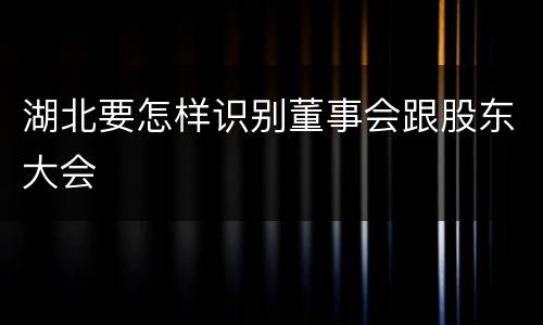 湖北要怎样识别董事会跟股东大会