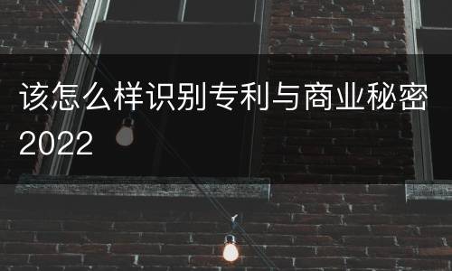 该怎么样识别专利与商业秘密2022