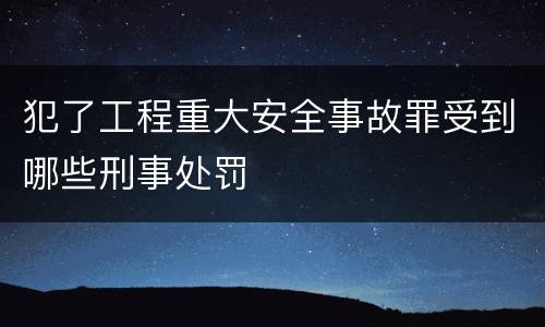 犯了工程重大安全事故罪受到哪些刑事处罚