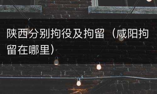 陕西分别拘役及拘留（咸阳拘留在哪里）