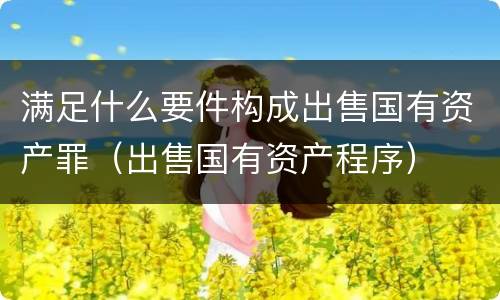 满足什么要件构成出售国有资产罪（出售国有资产程序）
